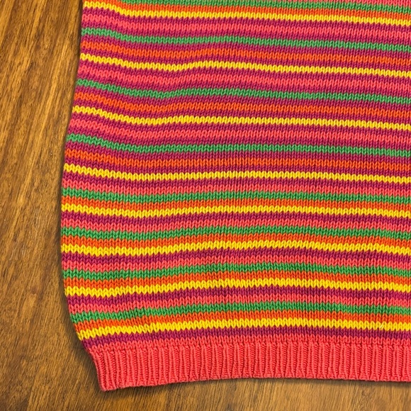 United Colors Of Benetton Vibrant Striped Cotton Sweater - L - 90’s Y2K - Picture 5 of 6